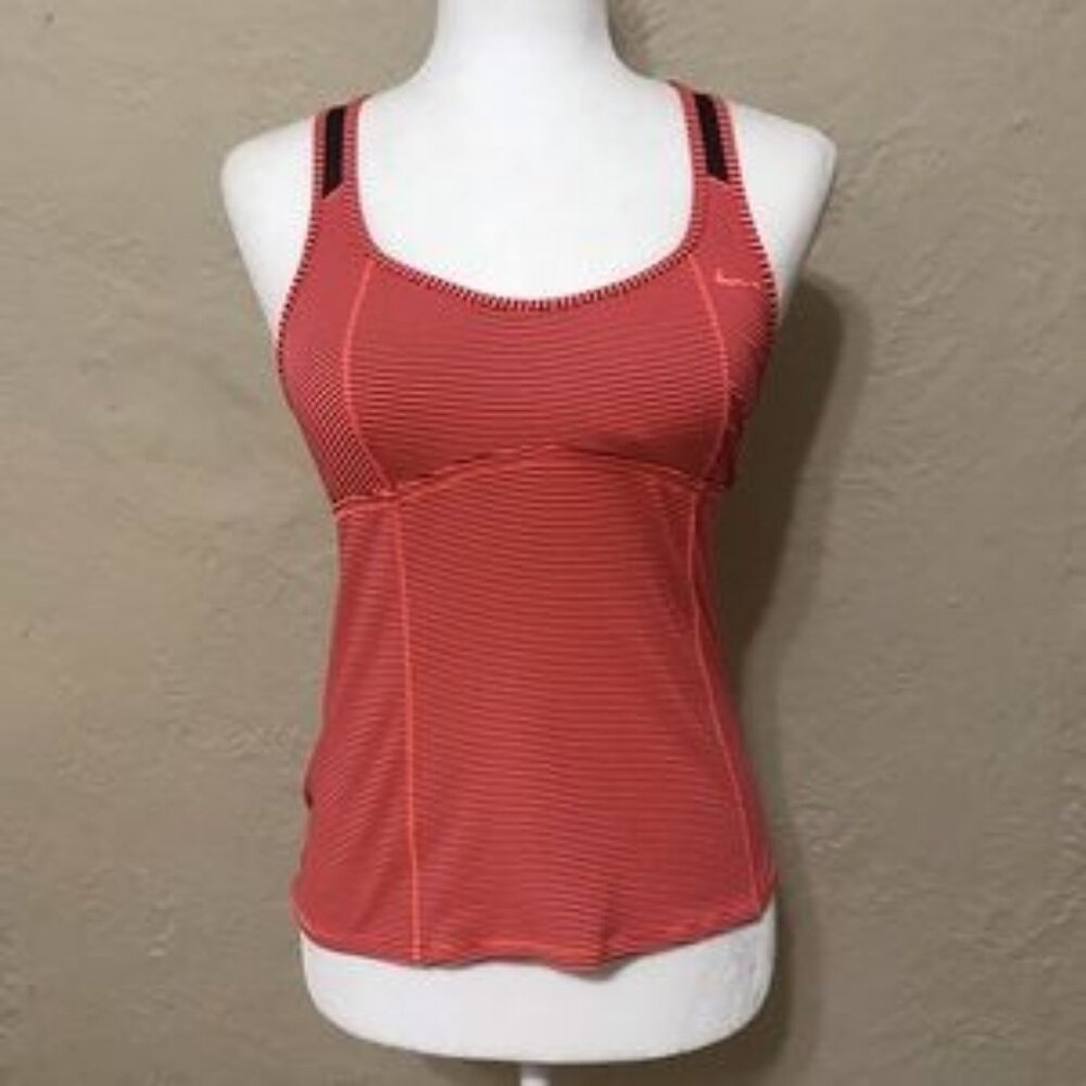 NWT Nike Women's Tankini Racerback  Striped  Orange